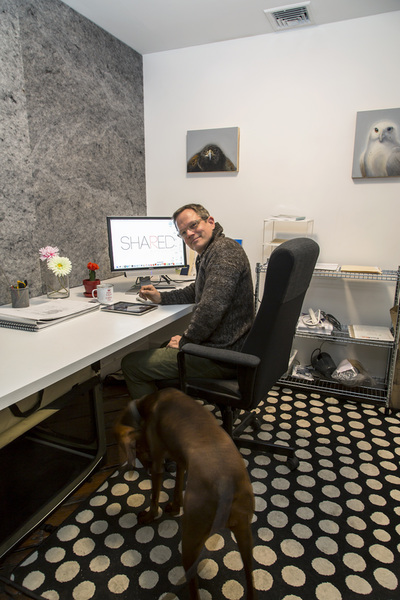 Phone booth for private or loud phone conversations in coworking space.